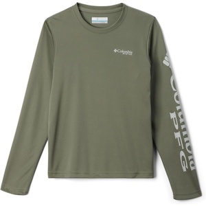 Columbia boys Terminal Tackle Long Sleeve Tee(Cypress/Cool Grey Logo)