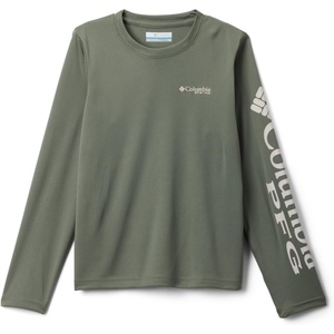 Columbia boys Terminal Tackle Long Sleeve Tee(Cypress/Dark Stone Logo)