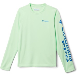 Columbia boys Terminal Tackle Long Sleeve Tee(Key West/Vivid Blue Logo)