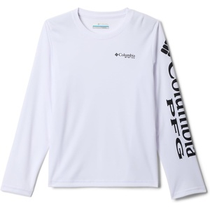 Columbia boys Terminal Tackle Long Sleeve Tee(White/Black Logo)