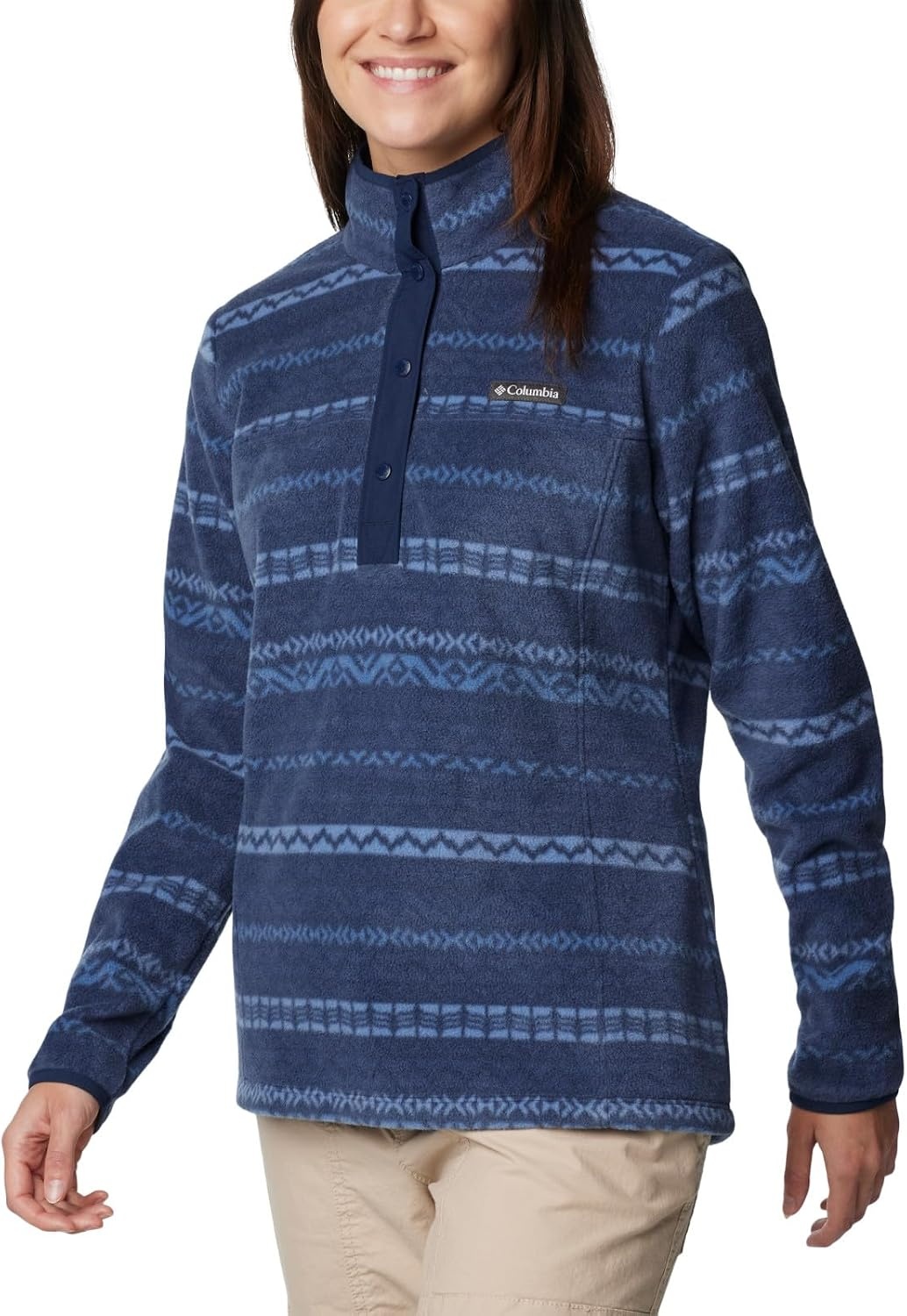 image:imageColumbia Benton Springs Printed 12 SnapCollegiate Navy Madras
