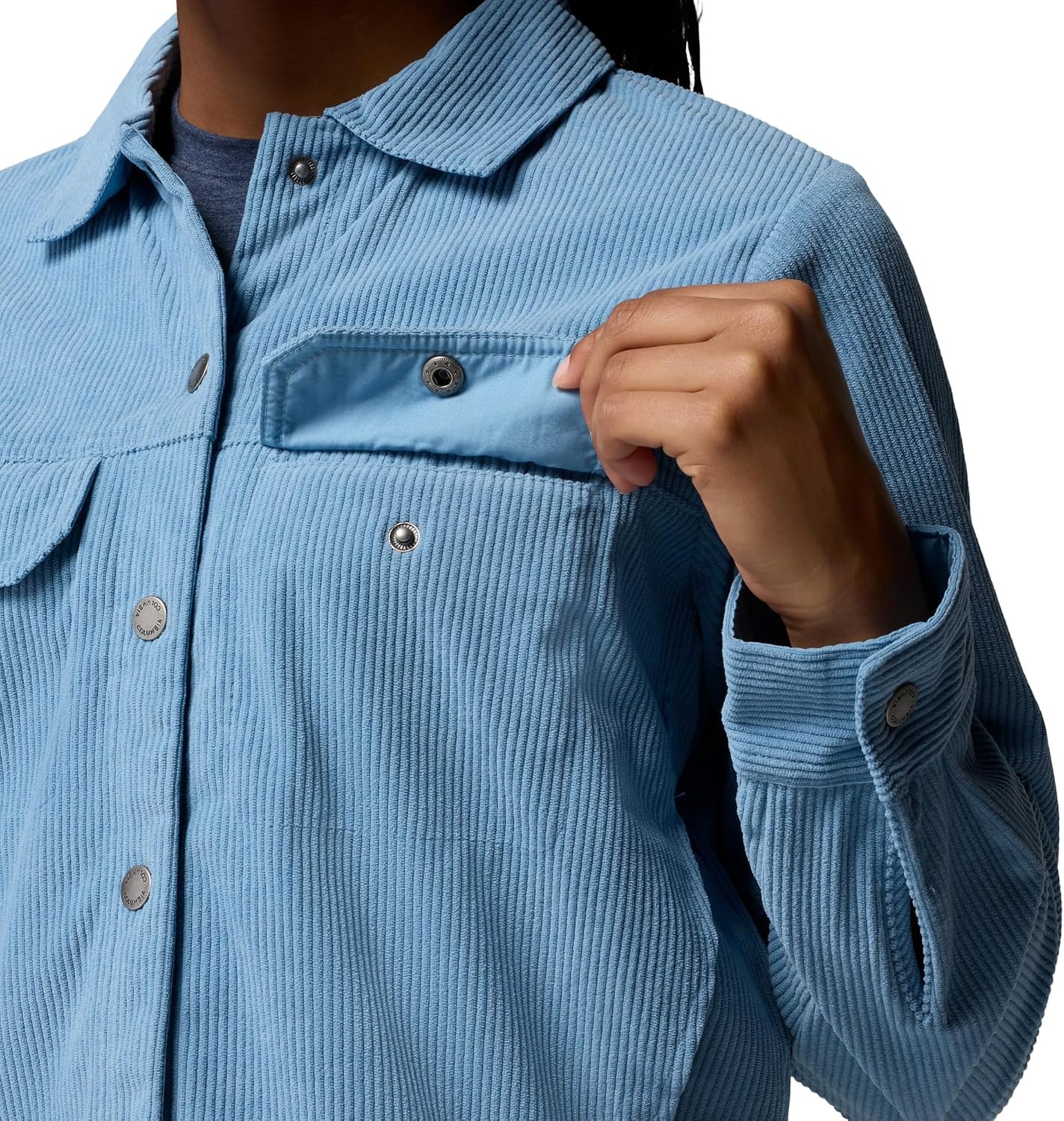 image:imageColumbia Blue Point Creek Short Corduroy Shirt JacketRainy Day