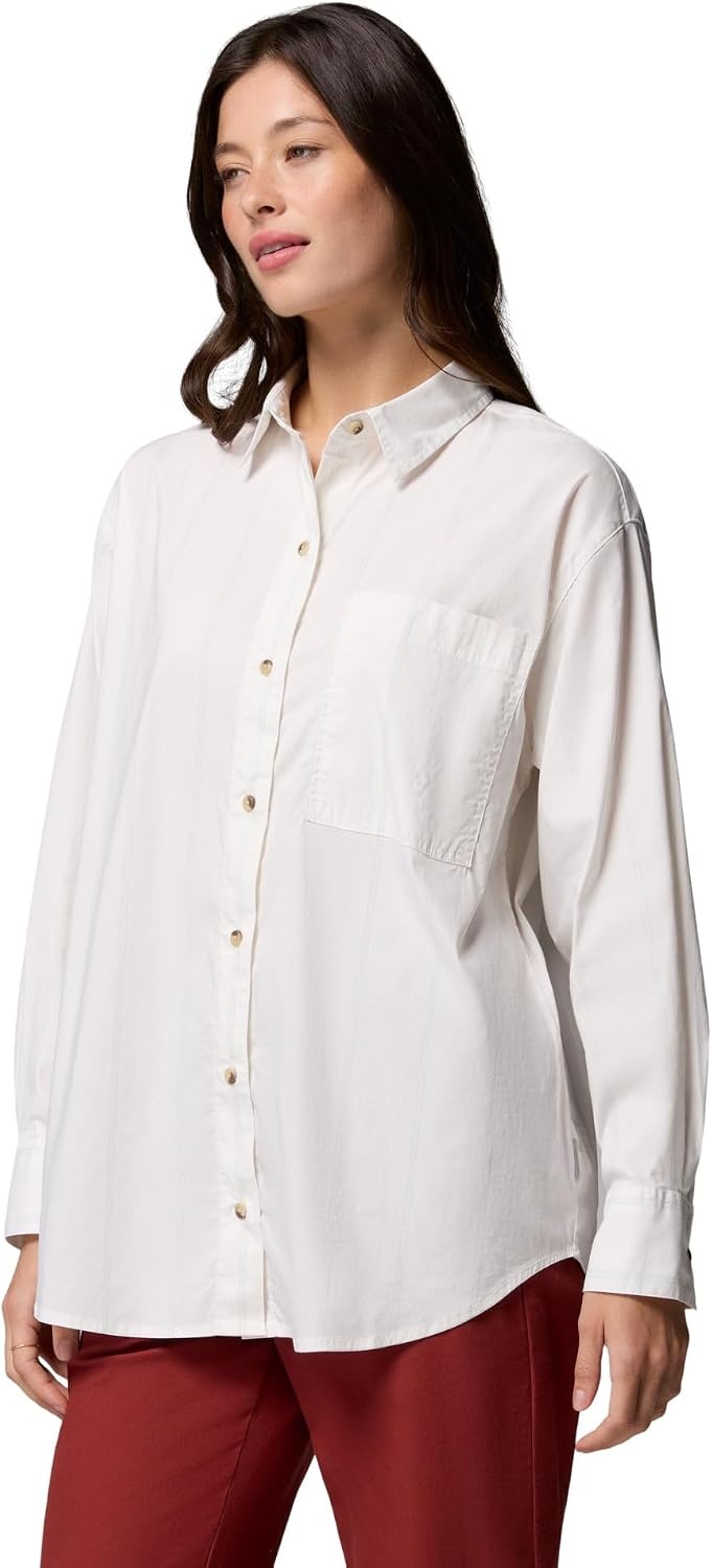 image:imageColumbia Womens Bijou Hills Oversize Long Sleeve Woven ShirtSea SaltDouble Stripe