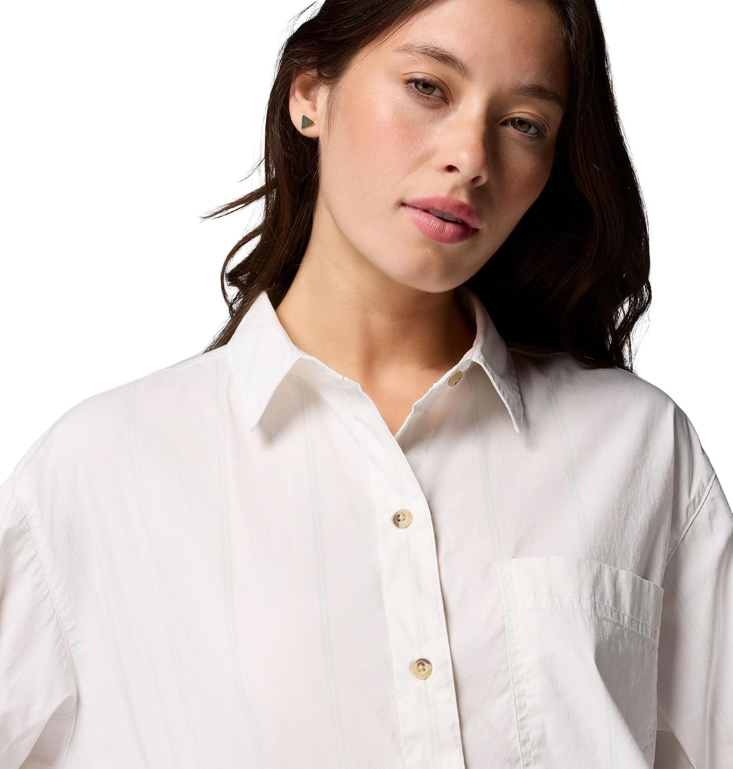 image:imageColumbia Womens Bijou Hills Oversize Long Sleeve Woven ShirtSea SaltDouble Stripe
