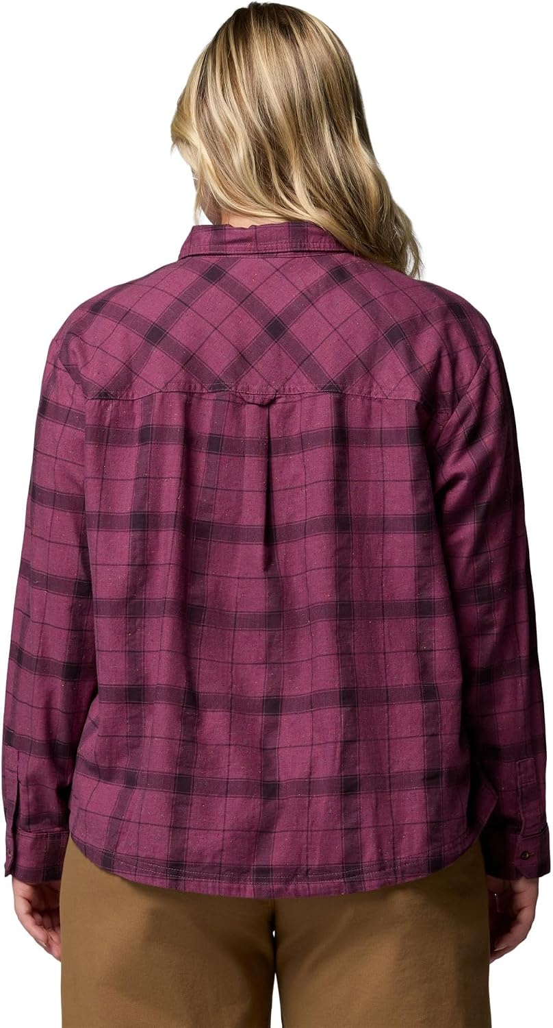 image:imageColumbia Womens Blue Point Creek Woven Long Sleeve ShirtAntique MauveWindow Check