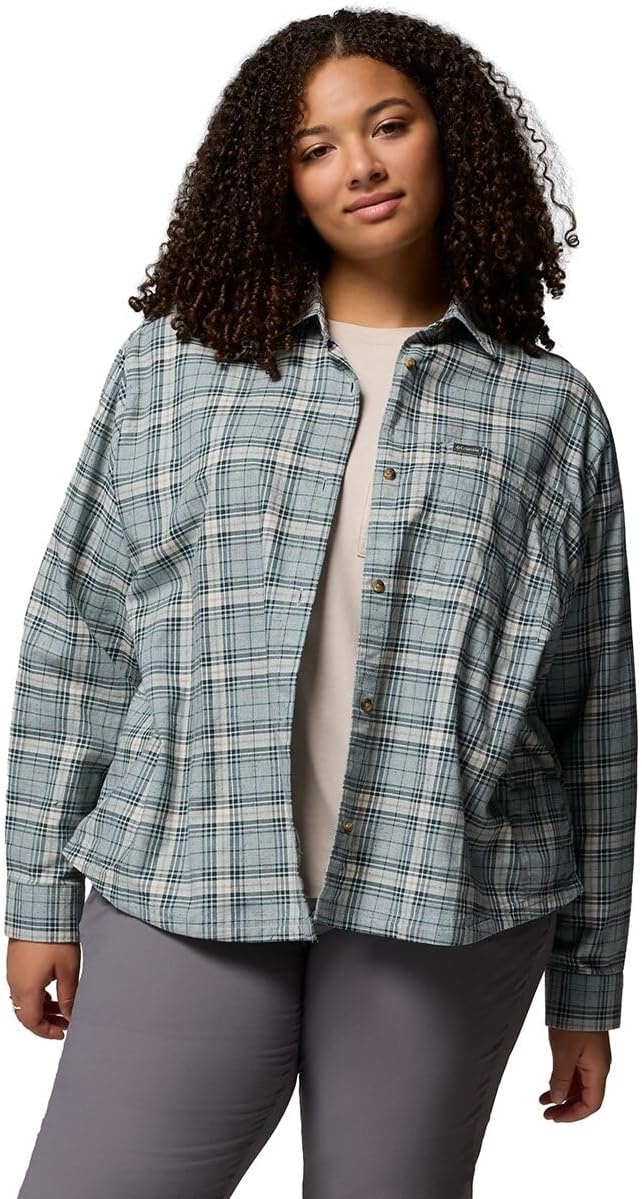 image:imageColumbia Womens Blue Point Creek Woven Long Sleeve ShirtCrushed Blue Everyday Tartan