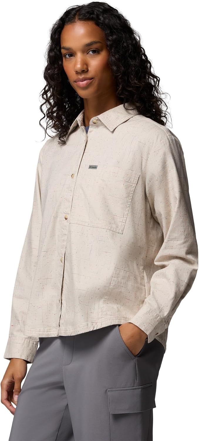 image:imageColumbia Womens Blue Point Creek Woven Long Sleeve ShirtDark Stone