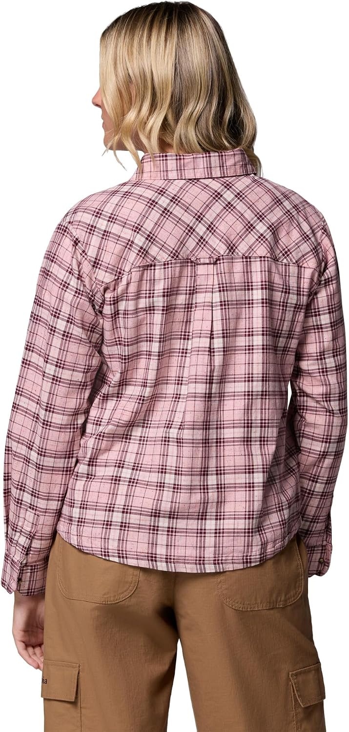 image:imageColumbia Womens Blue Point Creek Woven Long Sleeve ShirtEraser Pink Everyday Tartan
