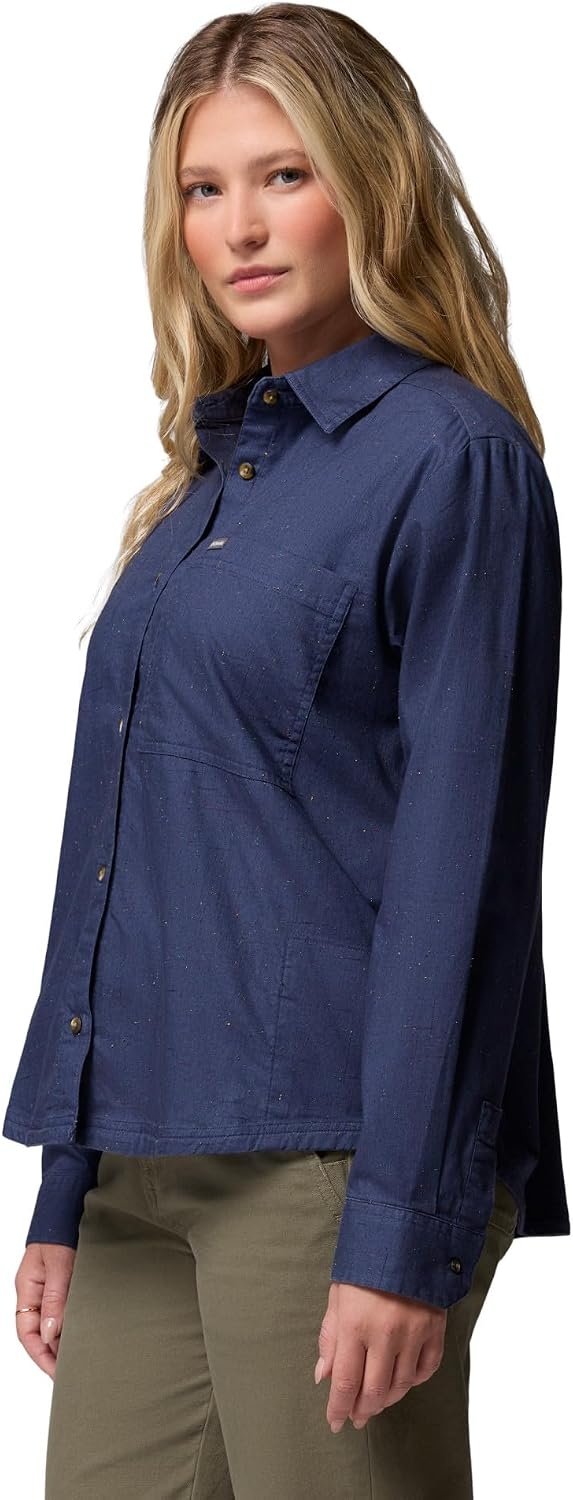 image:imageColumbia Womens Blue Point Creek Woven Long Sleeve ShirtNocturnal