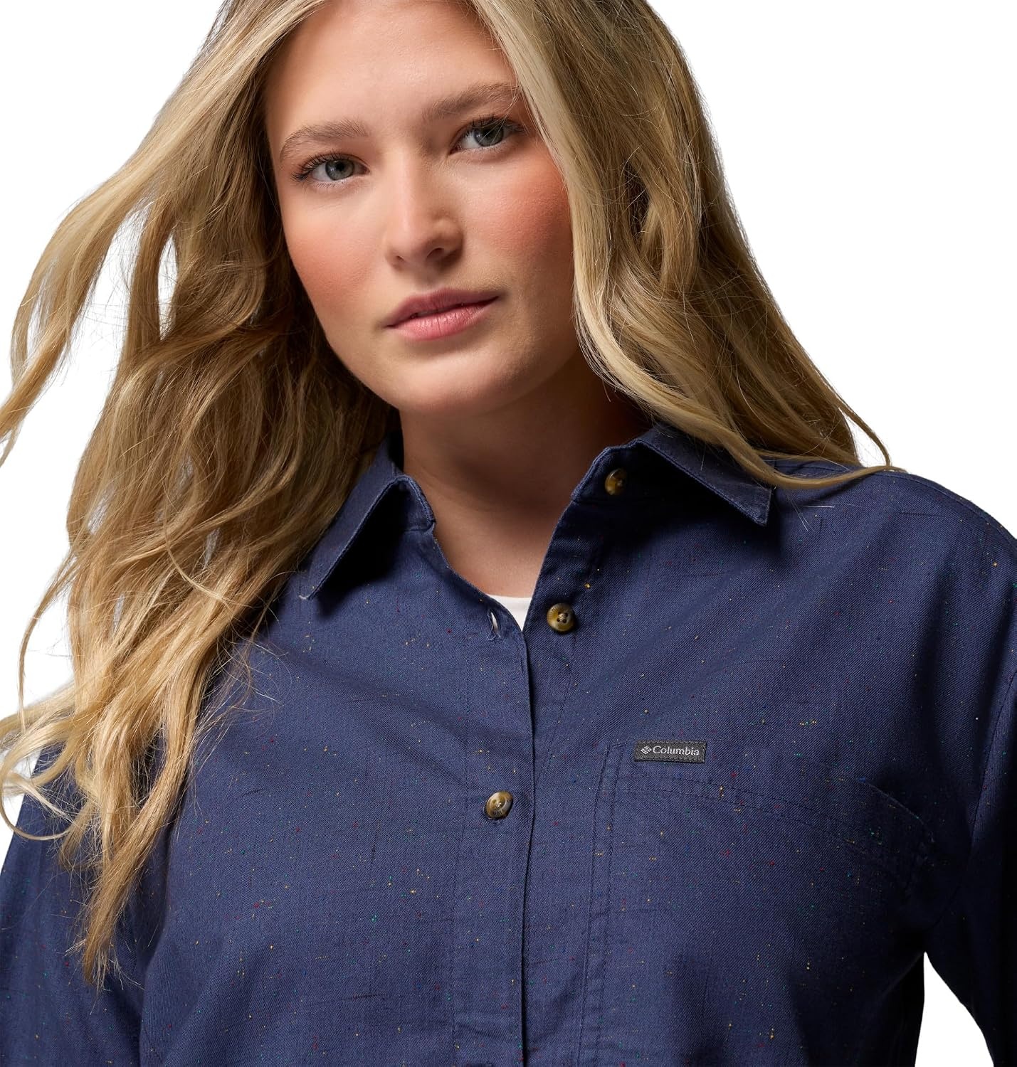 image:imageColumbia Womens Blue Point Creek Woven Long Sleeve ShirtNocturnal
