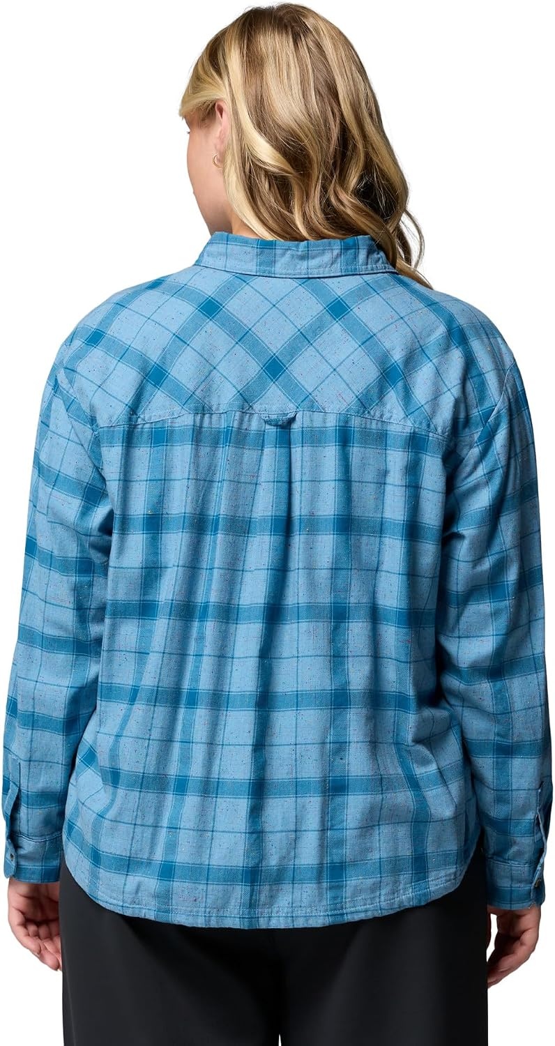 image:imageColumbia Womens Blue Point Creek Woven Long Sleeve ShirtRainy DayWindow Check