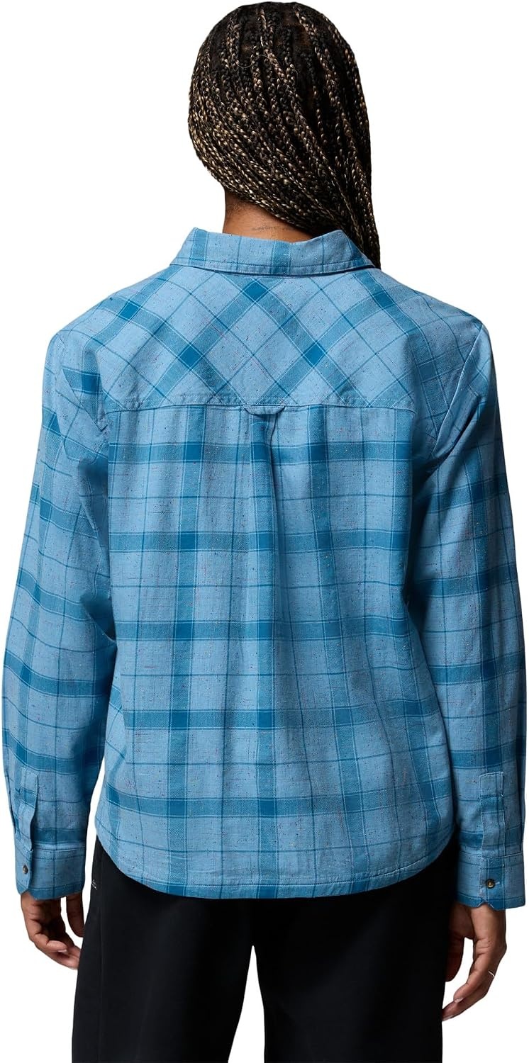 image:imageColumbia Womens Blue Point Creek Woven Long Sleeve ShirtRainy DayWindow Check
