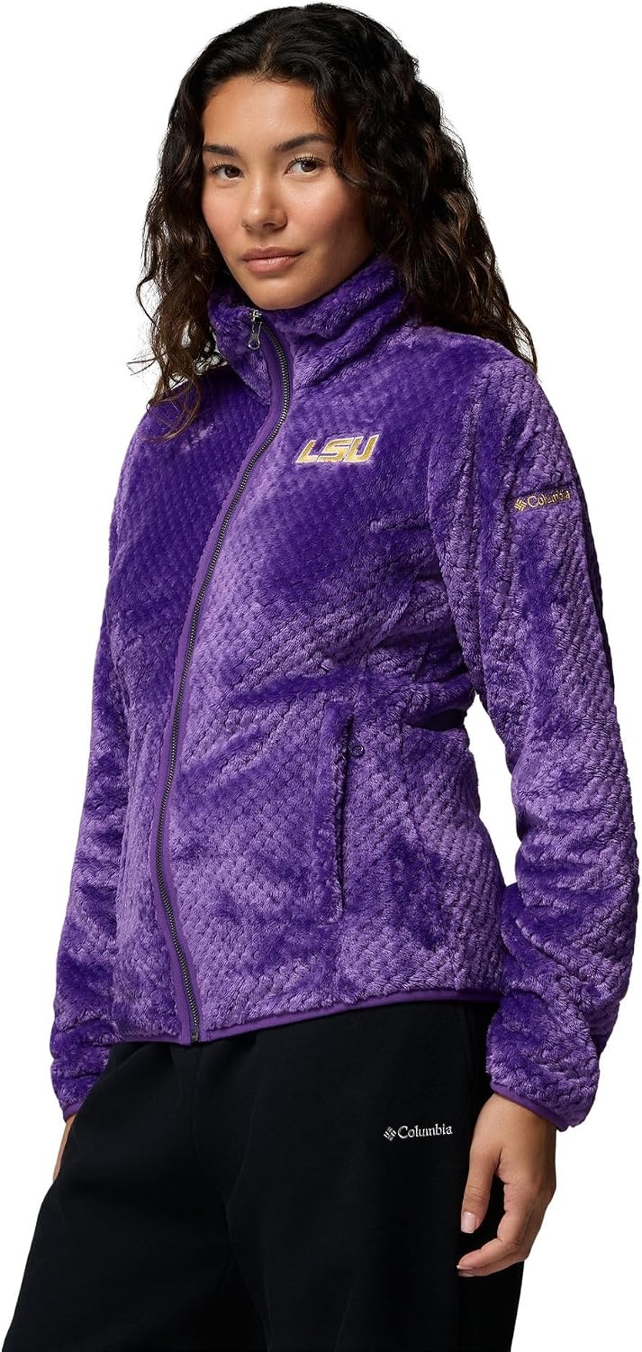 image:imageColumbia Womens Collegiate Fire Side II Sherpa Full ZipLsu Vivid Purple