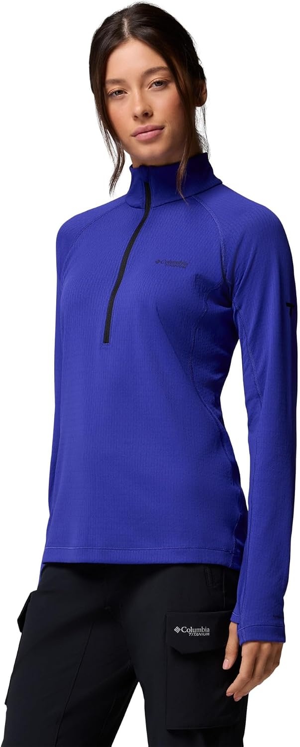 image:imageColumbia Womens Driventure Half Zip Poppy Red MediumPurple Quartz