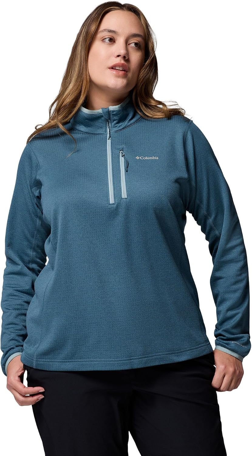 image:imageColumbia Womens Essential Hike Grid Fleece Half ZipEverblueCrushed Blue