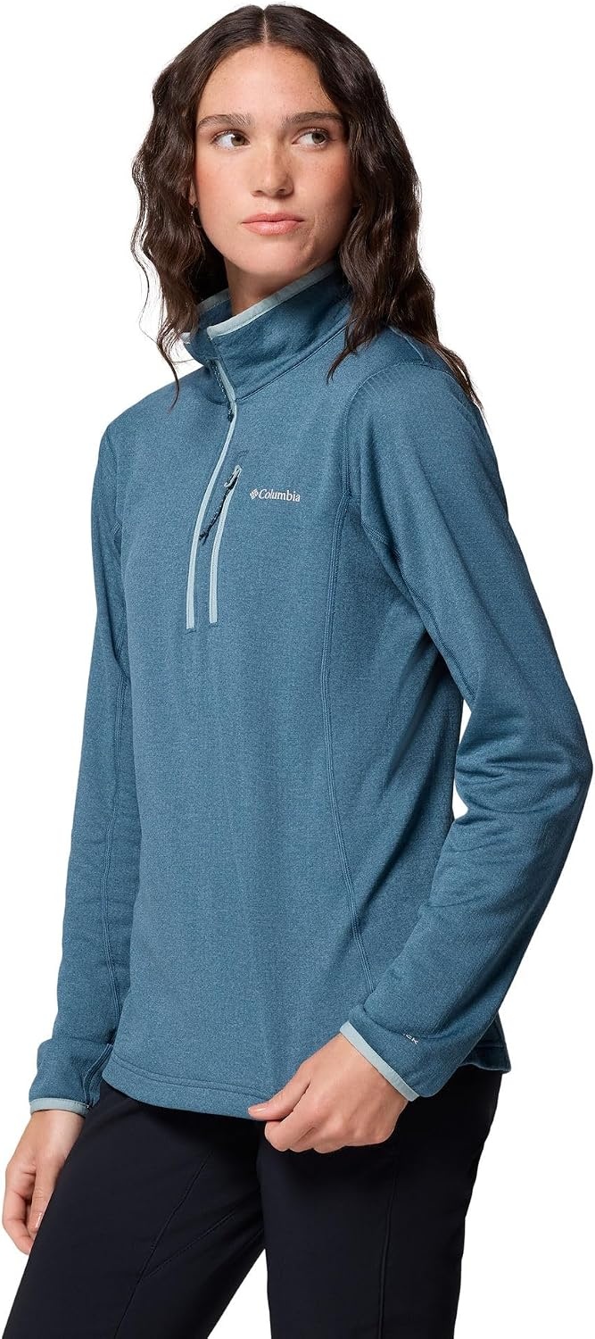 image:imageColumbia Womens Essential Hike Grid Fleece Half ZipEverblueCrushed Blue