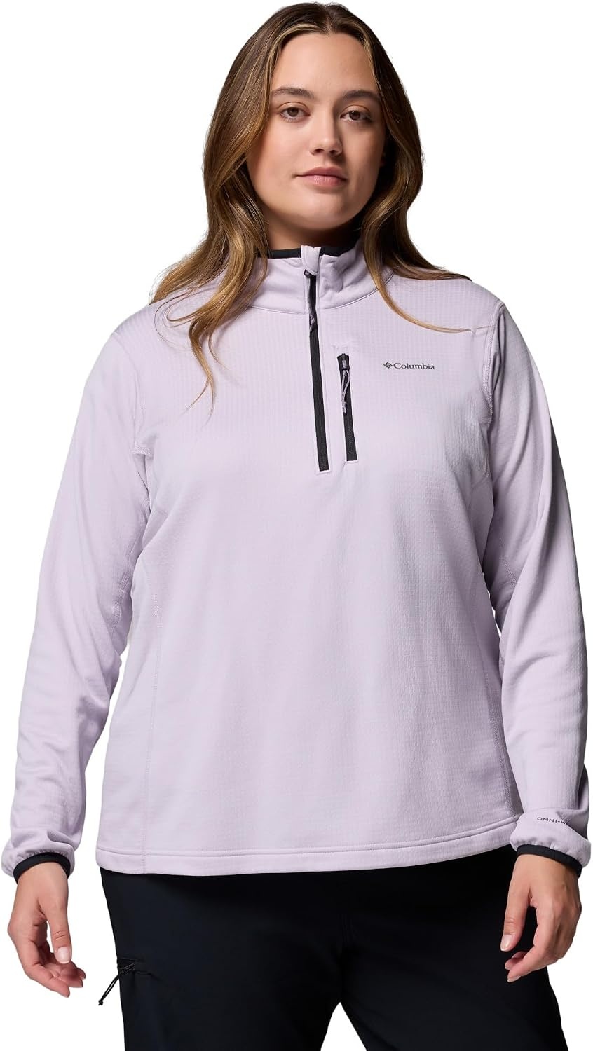 image:imageColumbia Womens Essential Hike Grid Fleece Half ZipLavender PearlBlack