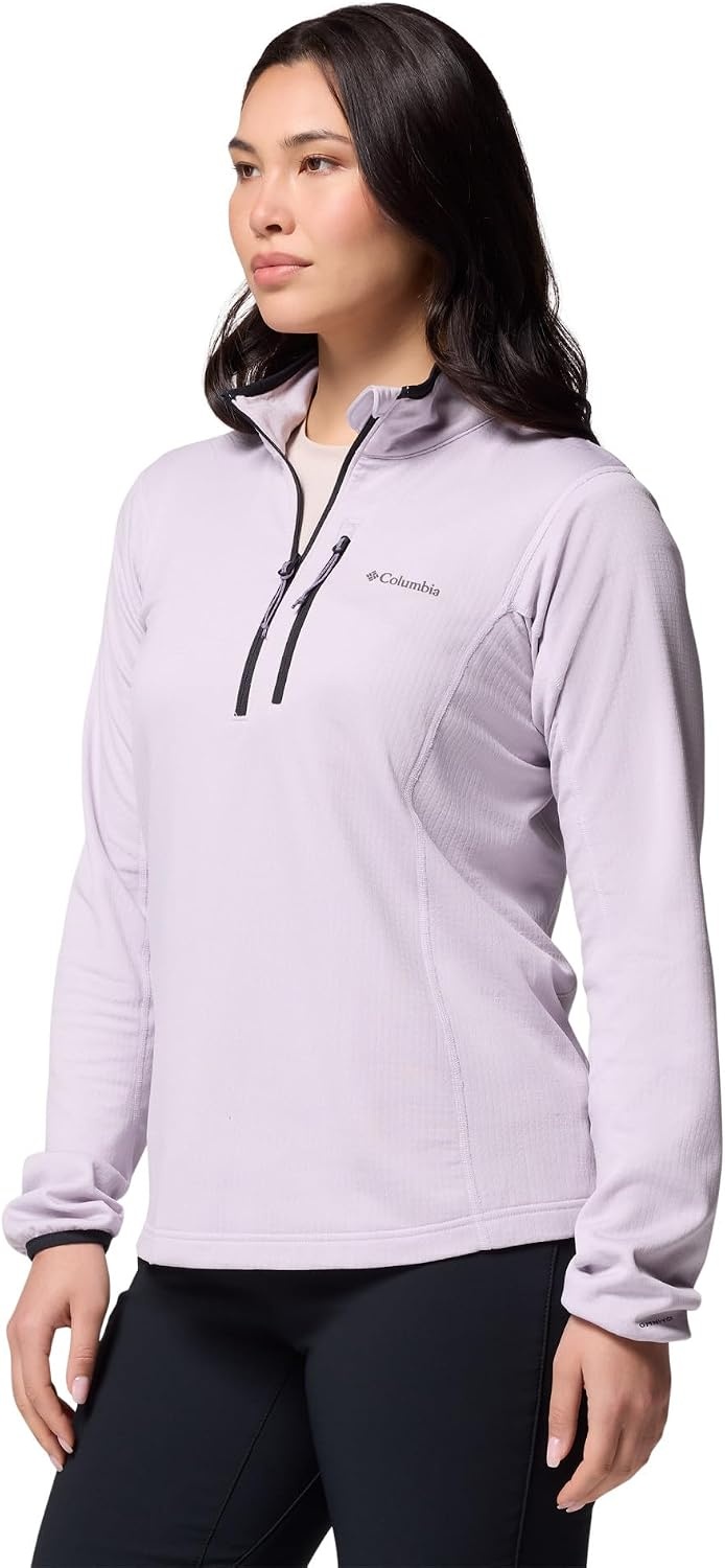 image:imageColumbia Womens Essential Hike Grid Fleece Half ZipLavender PearlBlack