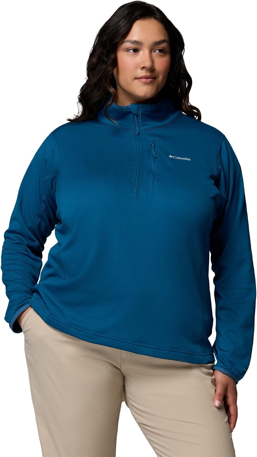 image:imageColumbia Womens Essential Hike Grid Fleece Half ZipPhoenix Blue