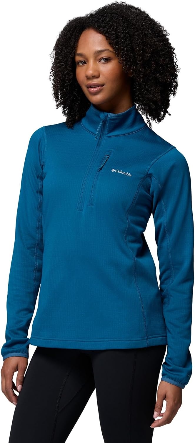 image:imageColumbia Womens Essential Hike Grid Fleece Half ZipPhoenix Blue