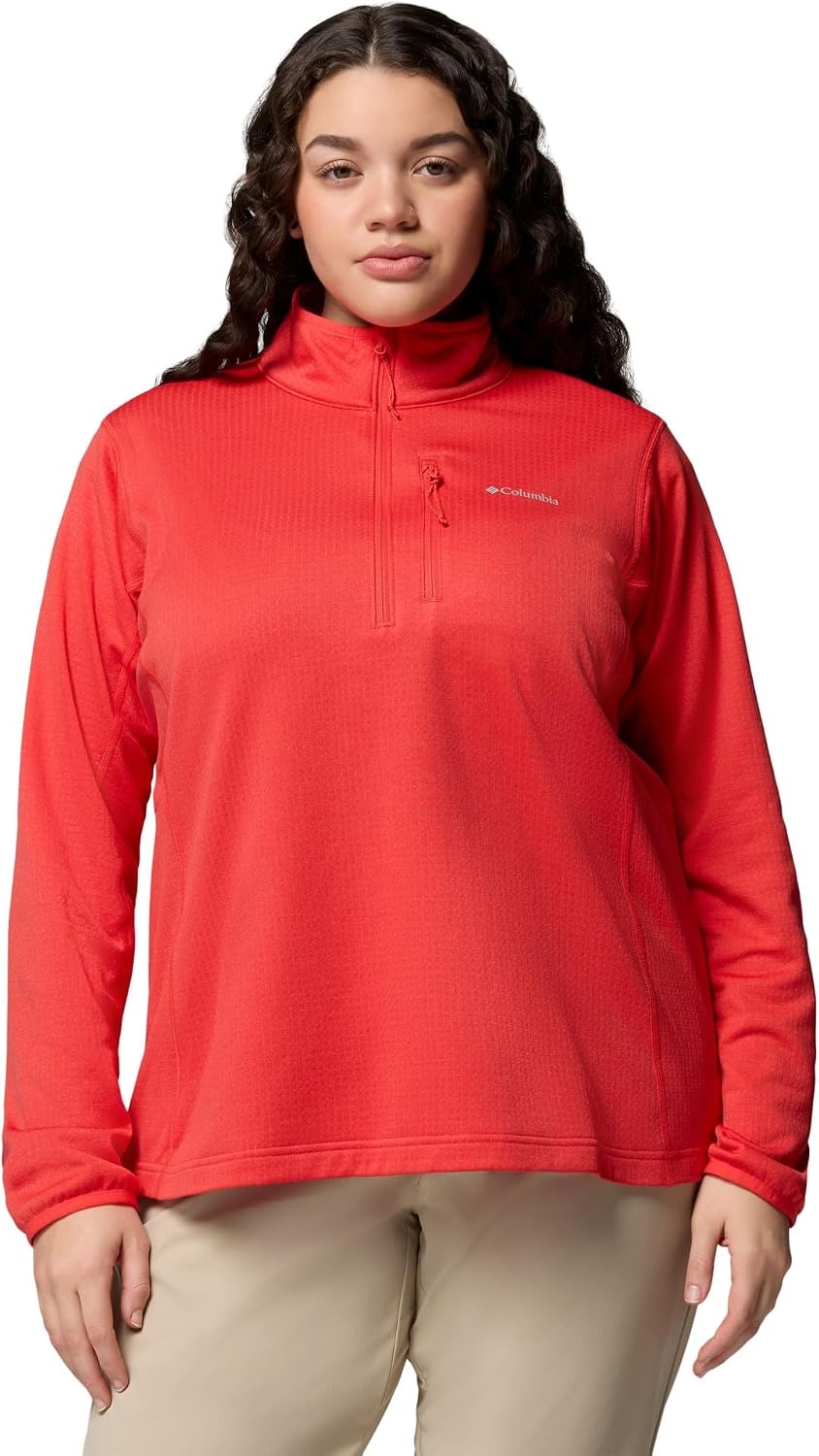 image:imageColumbia Womens Essential Hike Grid Fleece Half ZipPoppy Red