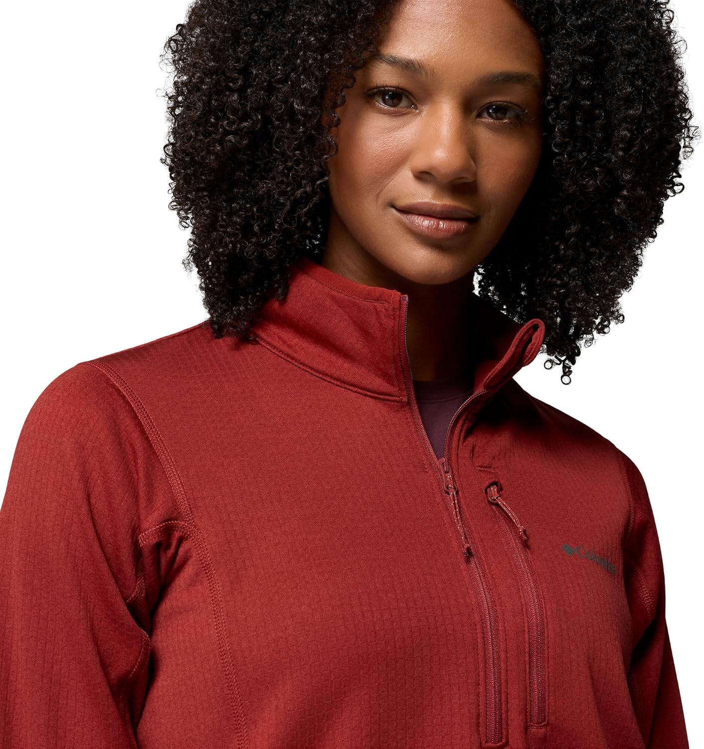 image:imageColumbia Womens Essential Hike Grid Fleece Half ZipRed Oxide