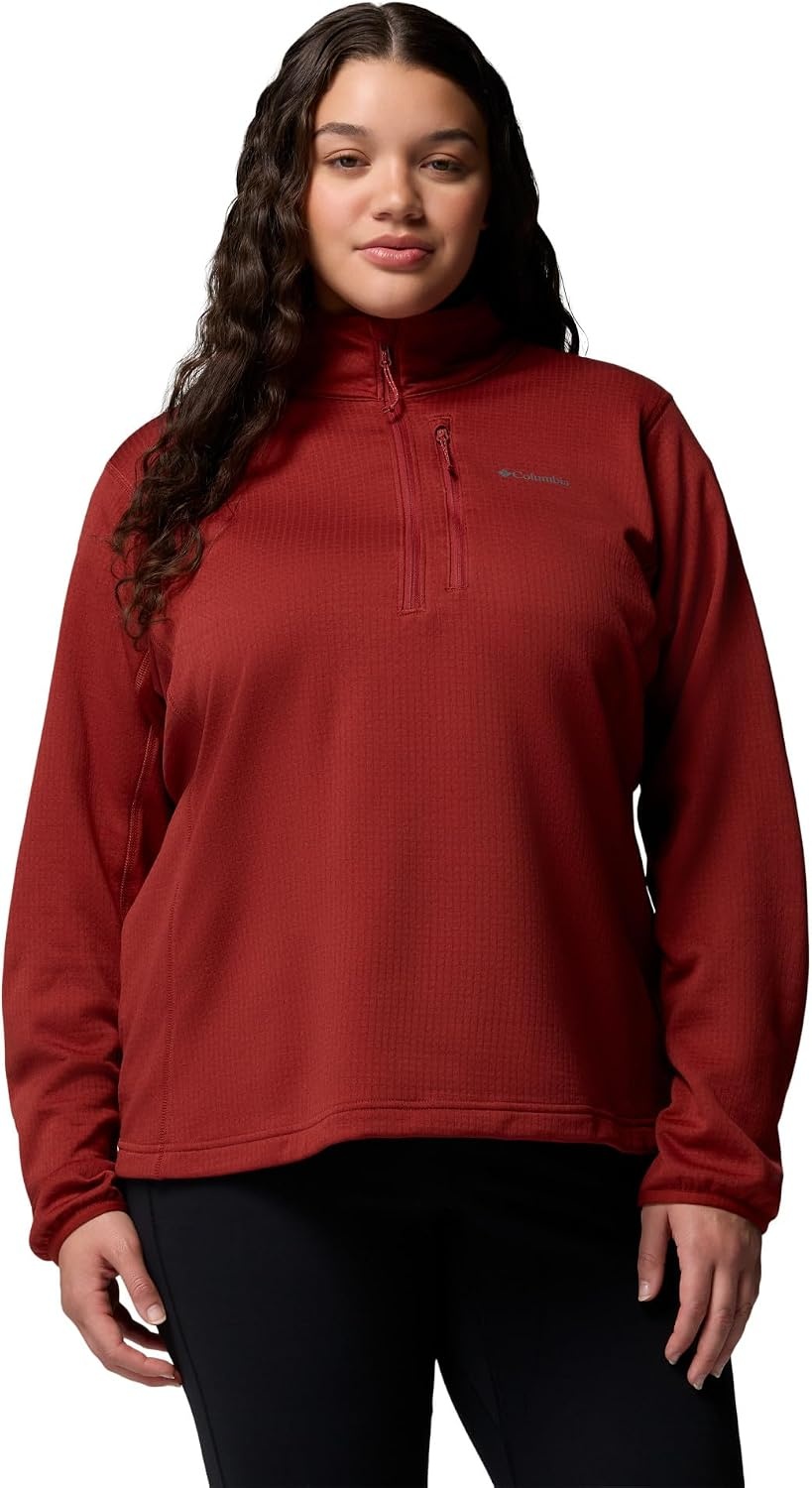 image:imageColumbia Womens Essential Hike Grid Fleece Half ZipRed Oxide