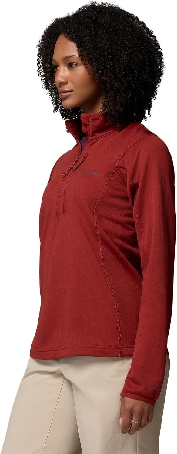 image:imageColumbia Womens Essential Hike Grid Fleece Half ZipRed Oxide