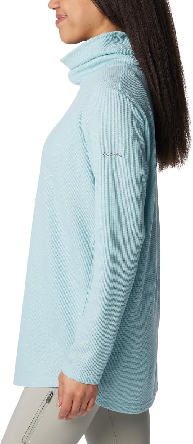 image:imageColumbia Womens Holly Hideaway Waffle Cowl Neck PulloverAqua Haze