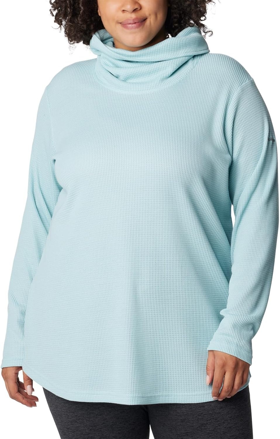 image:imageColumbia Womens Holly Hideaway Waffle Cowl Neck PulloverAqua Haze
