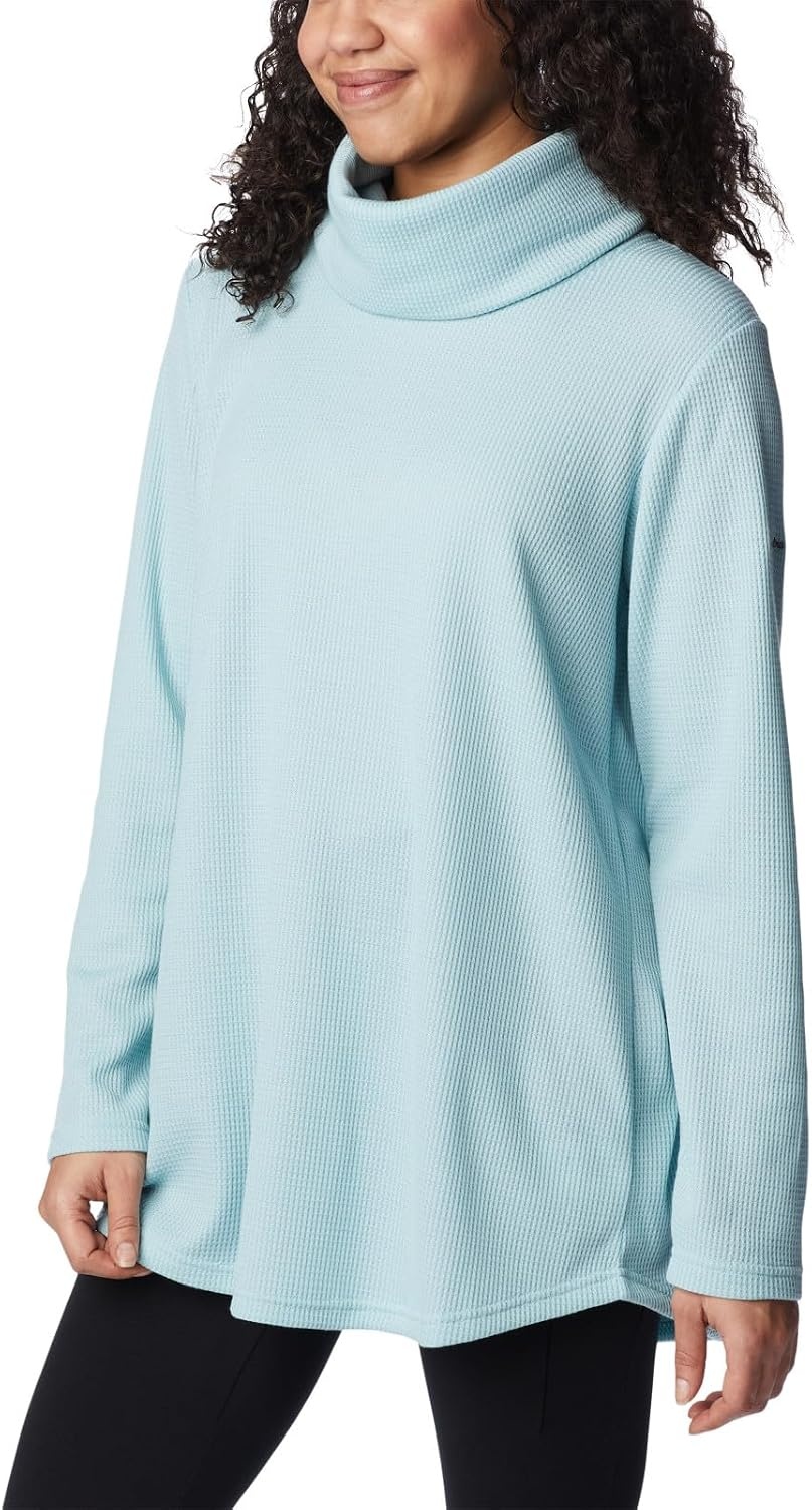 image:imageColumbia Womens Holly Hideaway Waffle Cowl Neck PulloverAqua Haze