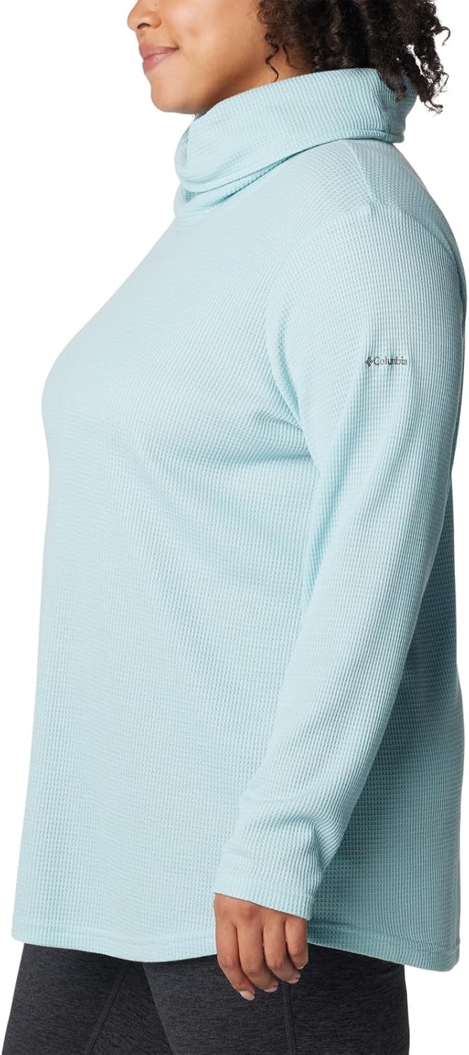 image:imageColumbia Womens Holly Hideaway Waffle Cowl Neck PulloverAqua Haze