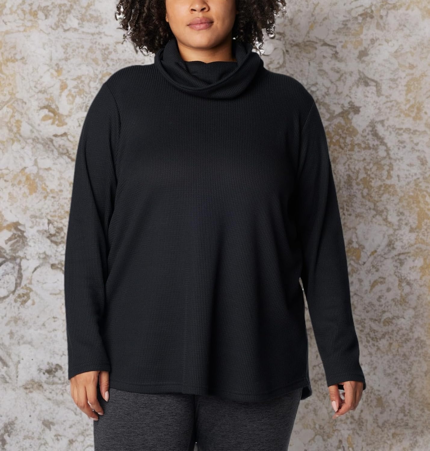 image:imageColumbia Womens Holly Hideaway Waffle Cowl Neck PulloverBlack