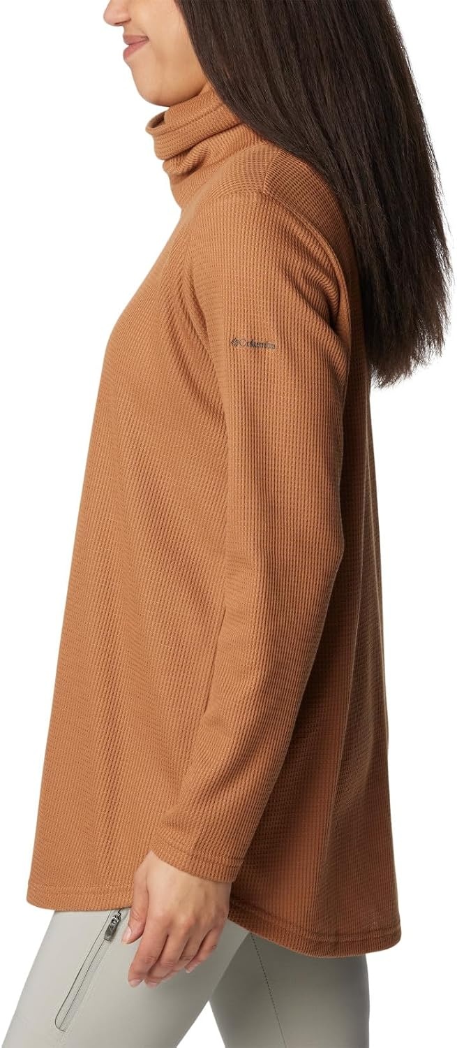 image:imageColumbia Womens Holly Hideaway Waffle Cowl Neck PulloverCamel Brown