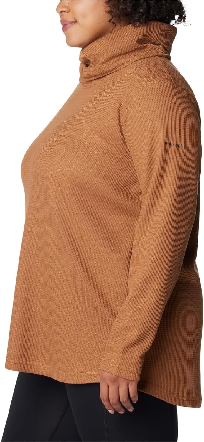 image:imageColumbia Womens Holly Hideaway Waffle Cowl Neck PulloverCamel Brown