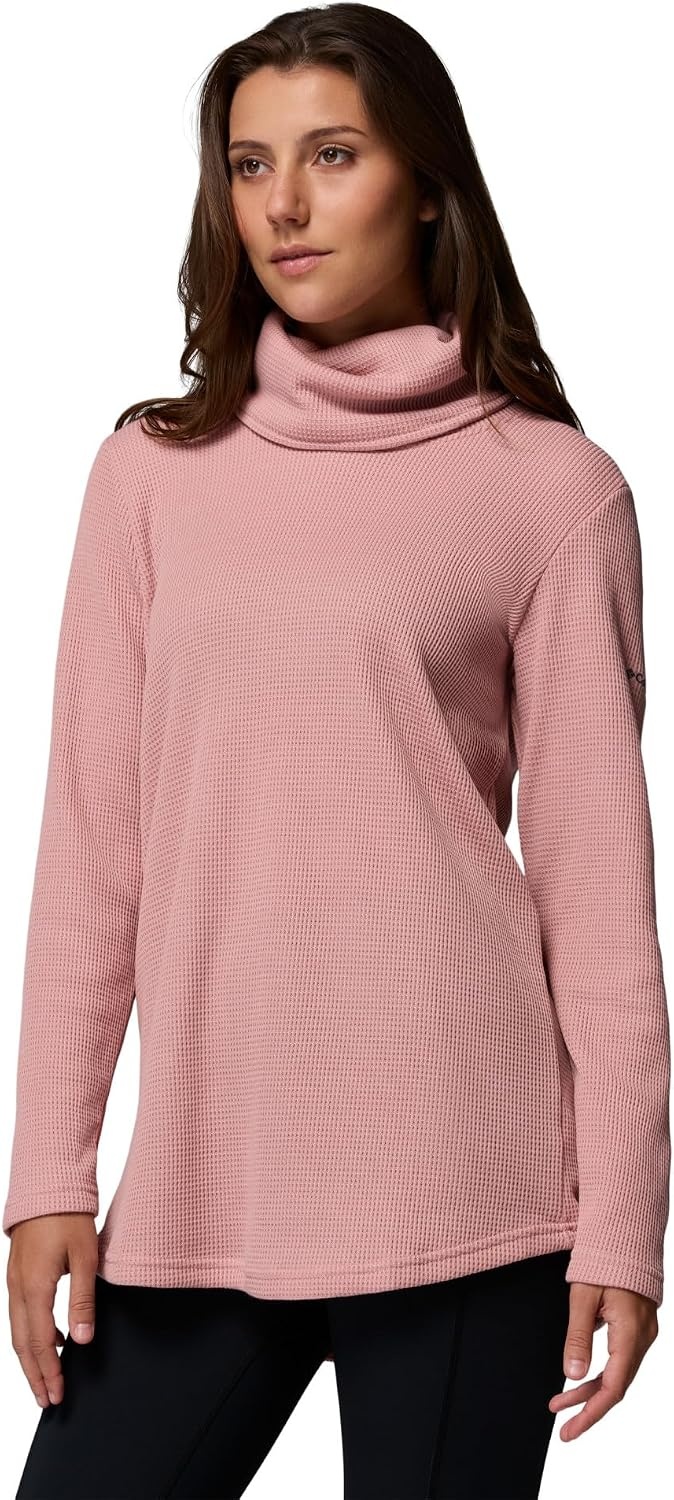image:imageColumbia Womens Holly Hideaway Waffle Cowl Neck PulloverEraser Pink
