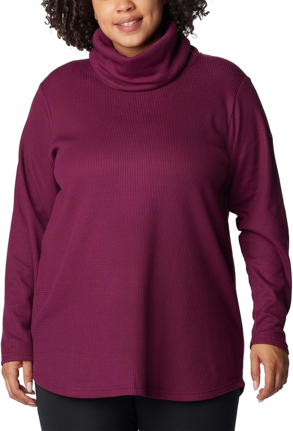 image:imageColumbia Womens Holly Hideaway Waffle Cowl Neck PulloverMarionberry