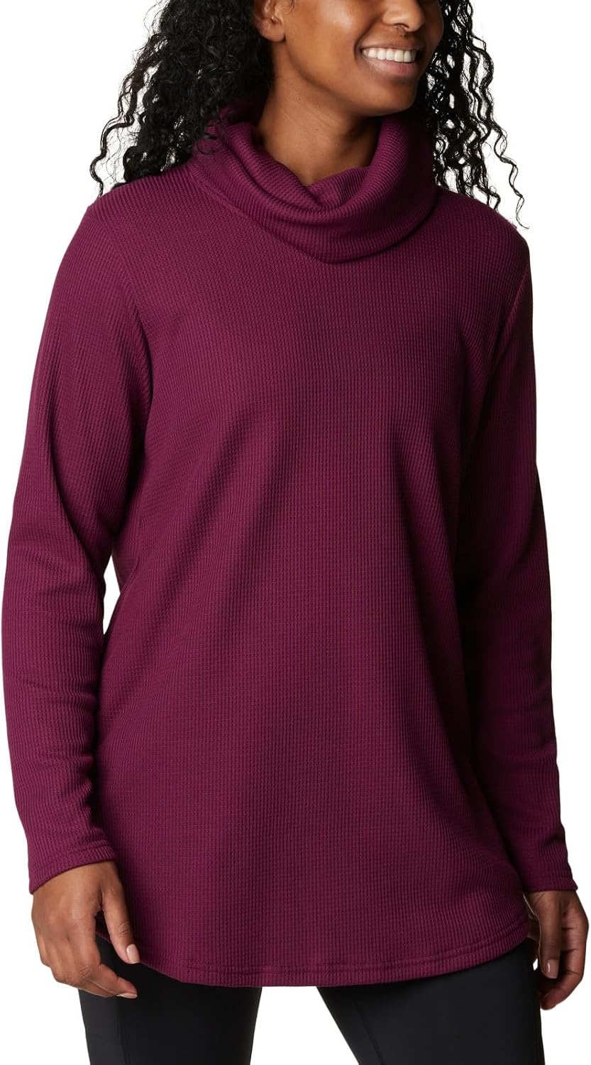 image:imageColumbia Womens Holly Hideaway Waffle Cowl Neck PulloverMarionberry