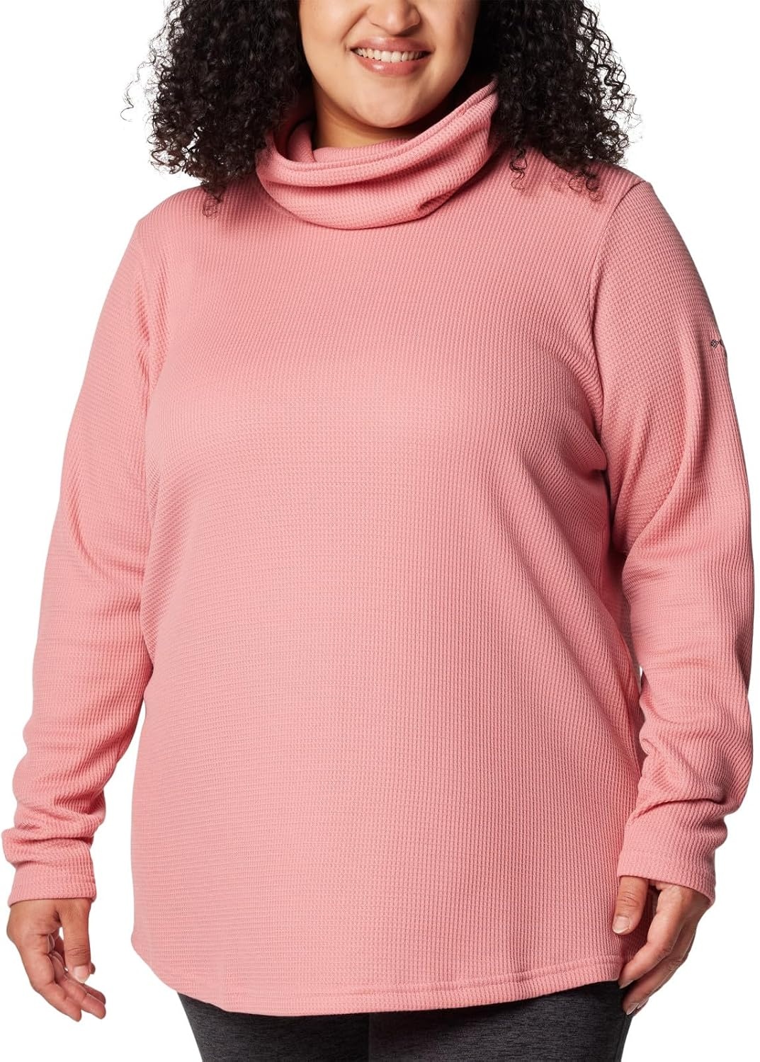 image:imageColumbia Womens Holly Hideaway Waffle Cowl Neck PulloverPink Agave