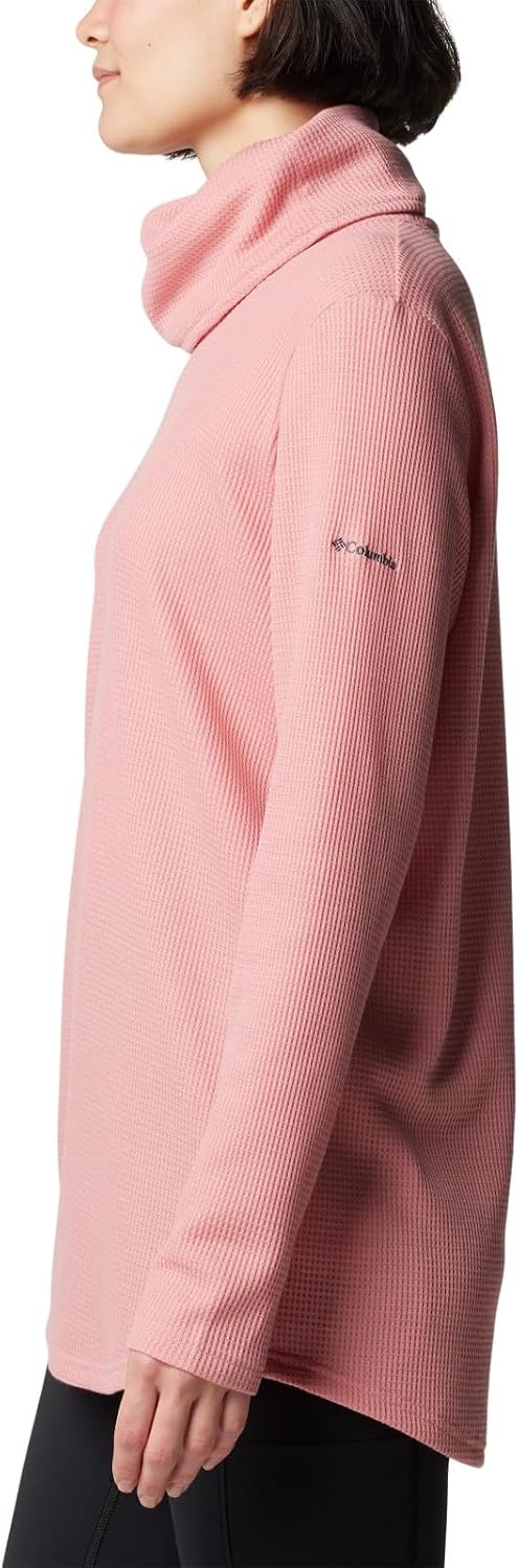 image:imageColumbia Womens Holly Hideaway Waffle Cowl Neck PulloverPink Agave