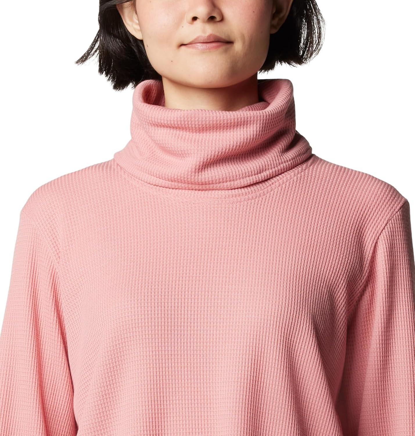 image:imageColumbia Womens Holly Hideaway Waffle Cowl Neck PulloverPink Agave