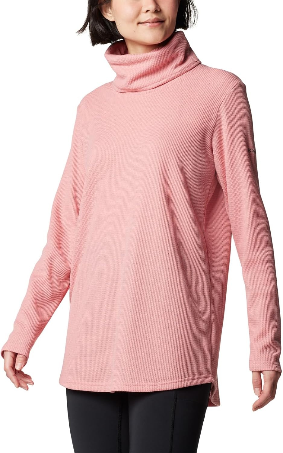 image:imageColumbia Womens Holly Hideaway Waffle Cowl Neck PulloverPink Agave