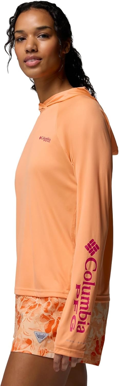 image:imageColumbia Womens PFG Tidal Tee II HoodieBright NectarGuava Pink