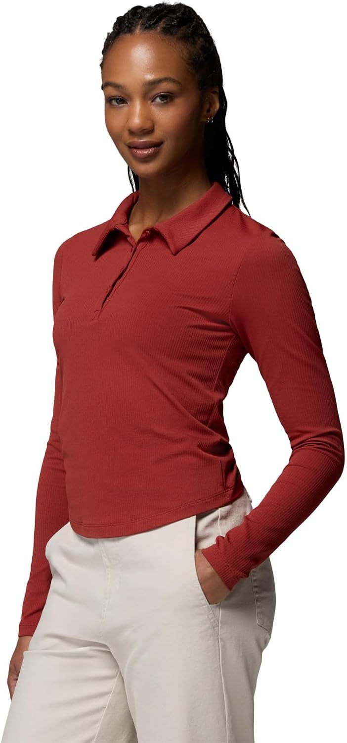 image:imageColumbia Womens Pinetown Canyon Long Sleeve HenleyRed Oxide