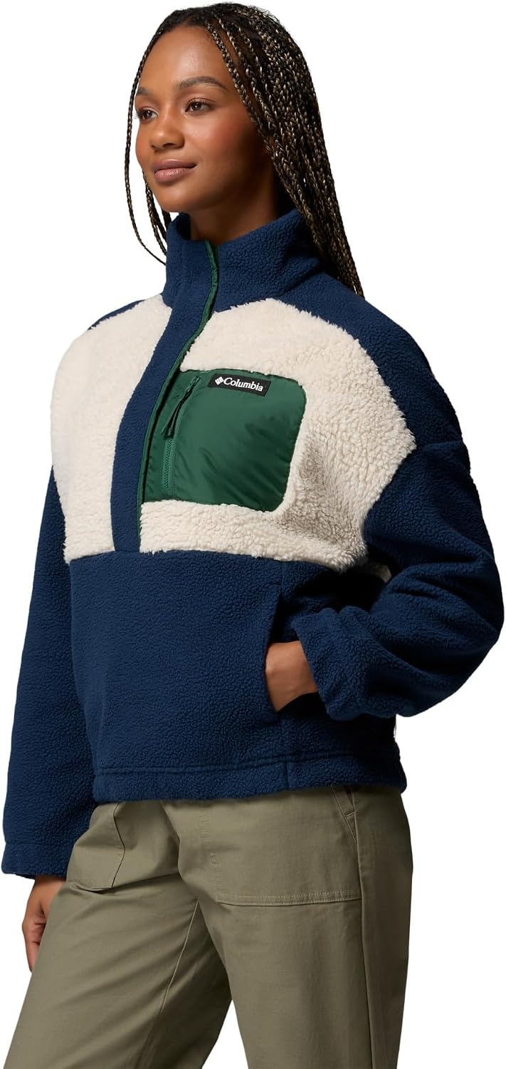 image:imageColumbia Womens Rose Park Sherpa PulloverCollegiate NavyDark StoneRain Forest