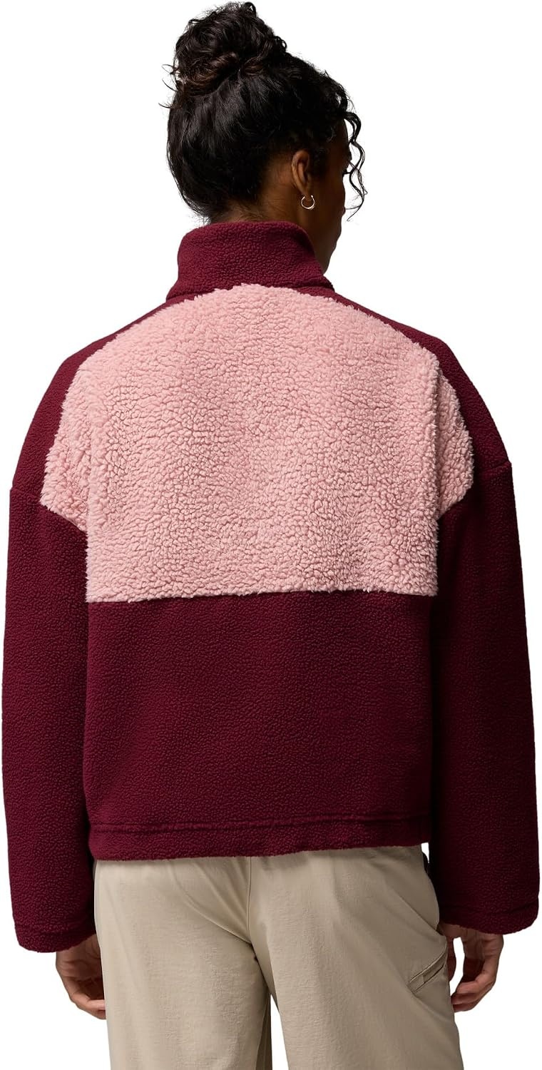 image:imageColumbia Womens Rose Park Sherpa PulloverRich WineEraser PinkAntique Mauve