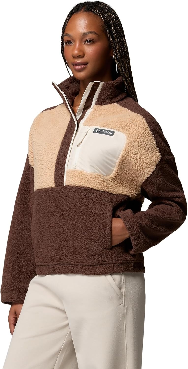image:imageColumbia Womens Rose Park Sherpa PulloverTobaccoCanoeChalk