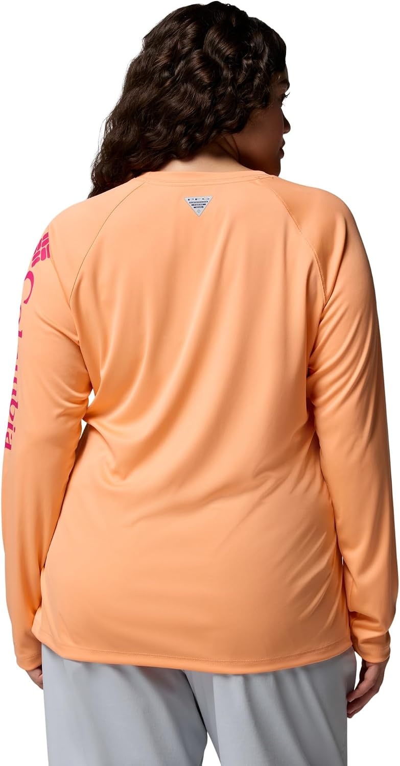 image:imageColumbia Womens Tidal Tee II Long Sleeve HoodieBright NectarGuava Pink Logo