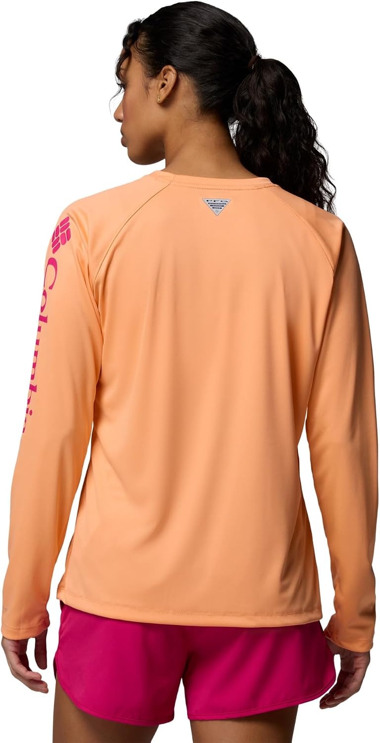 image:imageColumbia Womens Tidal Tee II Long Sleeve HoodieBright NectarGuava Pink Logo