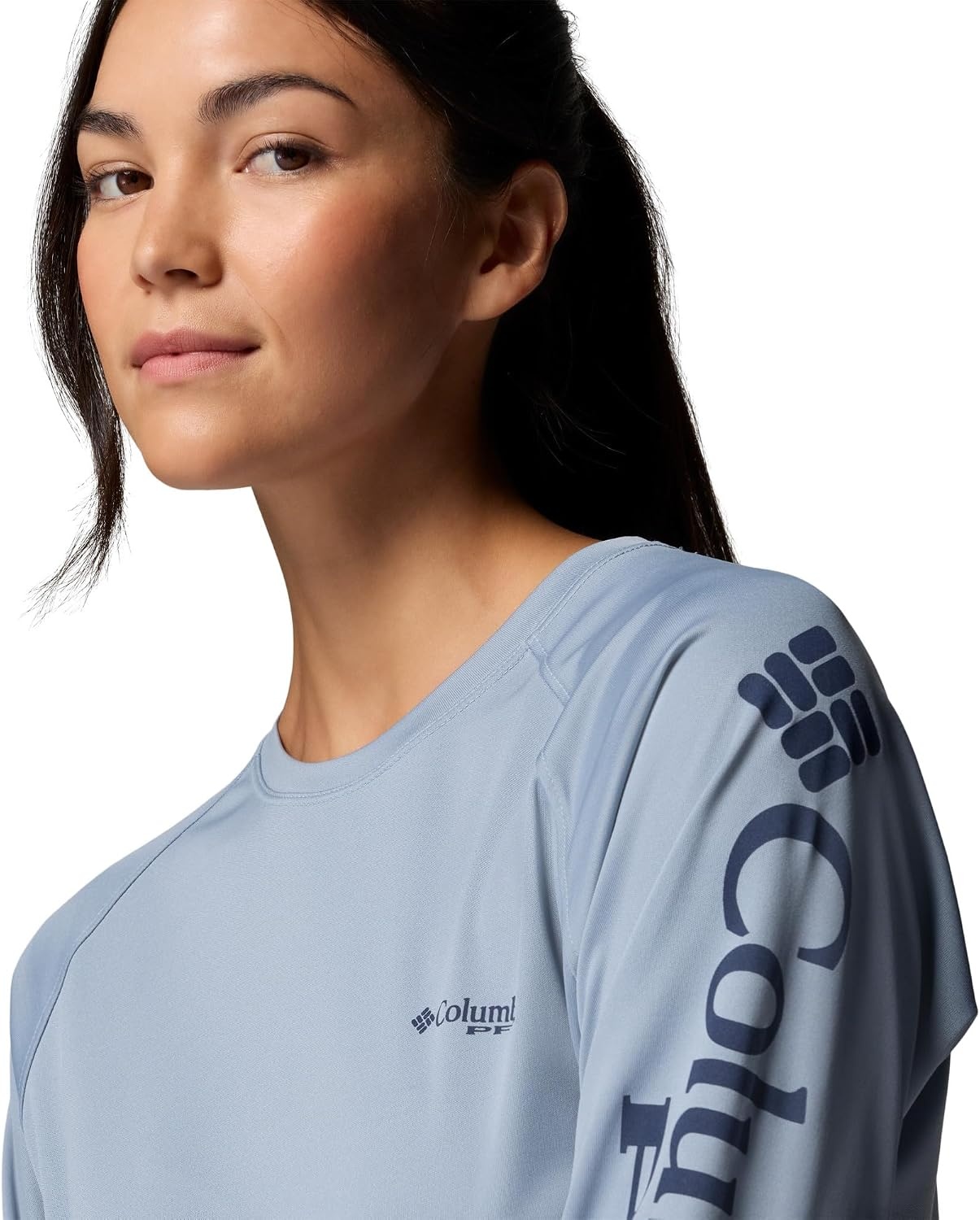 image:imageColumbia Womens Tidal Tee II Long Sleeve HoodieDockside BlueNocturnal Logo